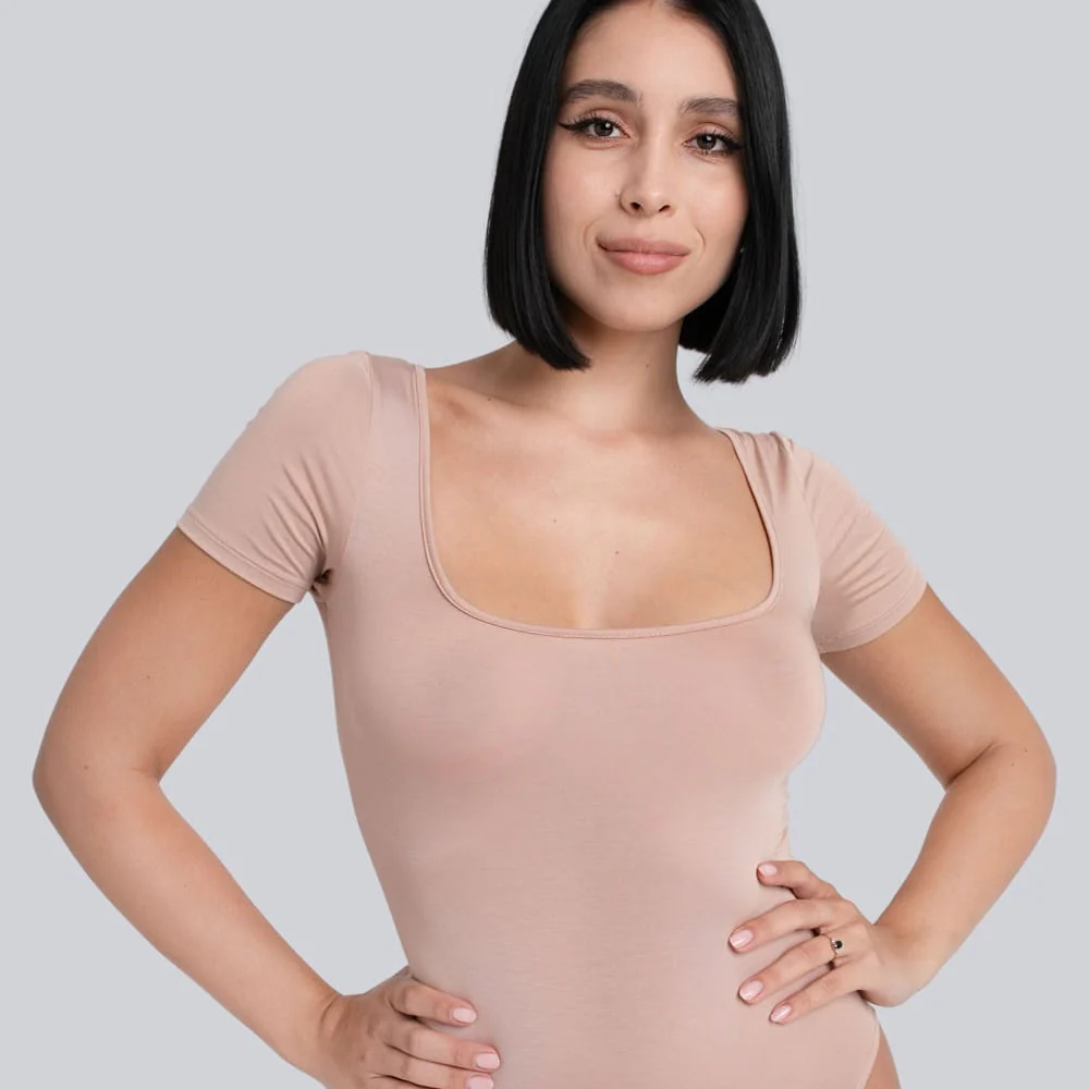 Body Miss Invisible Shortsleeve U-neck Cappuccino - Image 5
