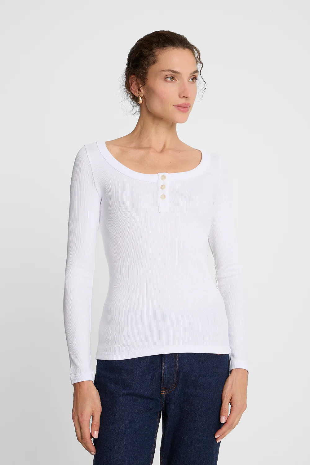 Longsleeve Miss Henley White - Image 3