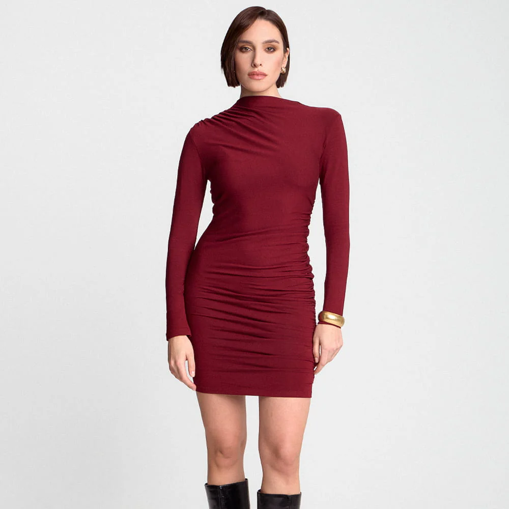 Sukienka Miss Sculptural Burgundy - Image 7