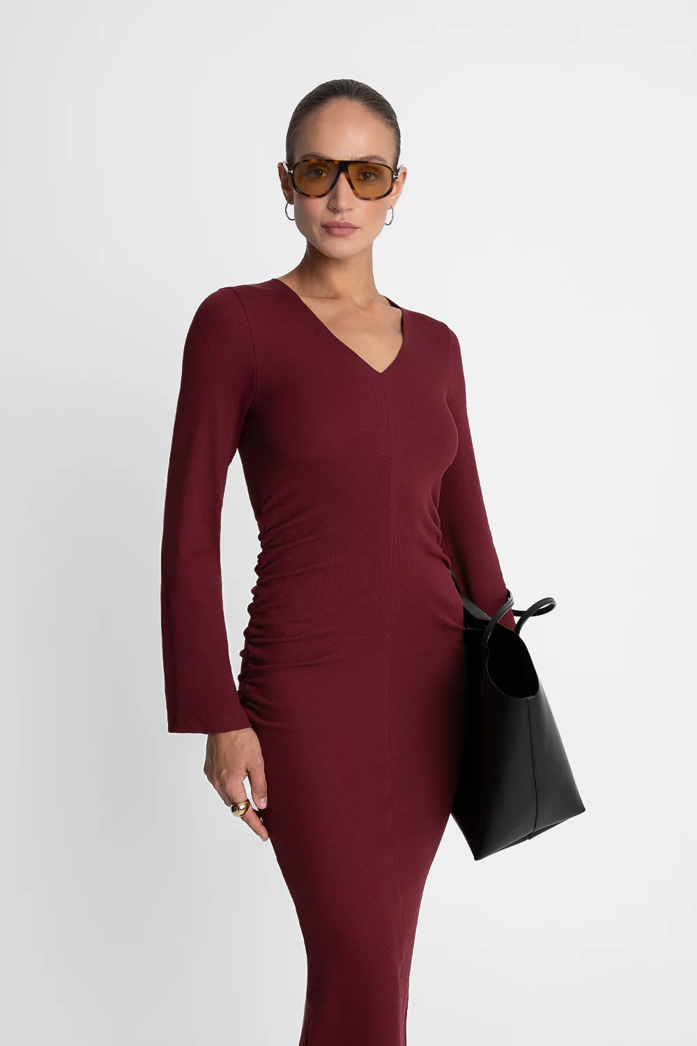 Sukienka Miss Sleek Burgundy - Image 3