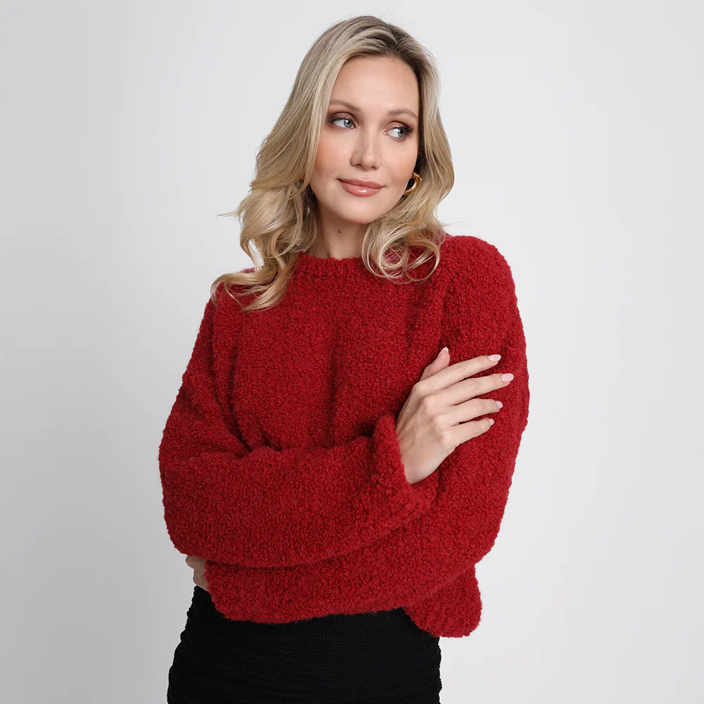Sweter Miss Fluffy Wine Red - Image 7