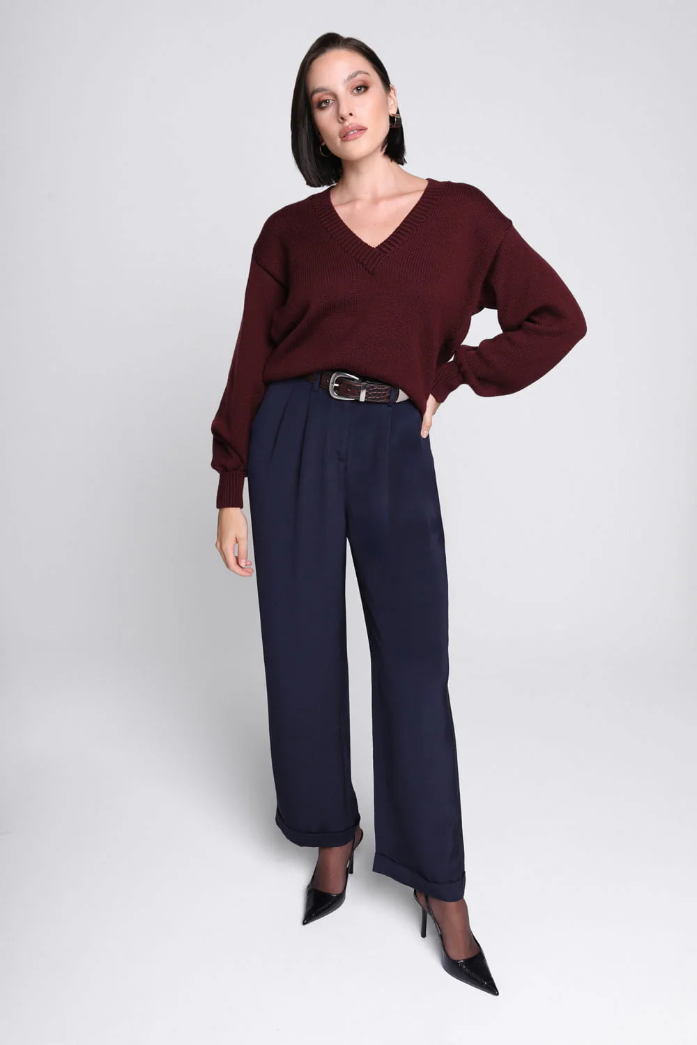 Sweter Miss Timeless Burgundy - Image 3