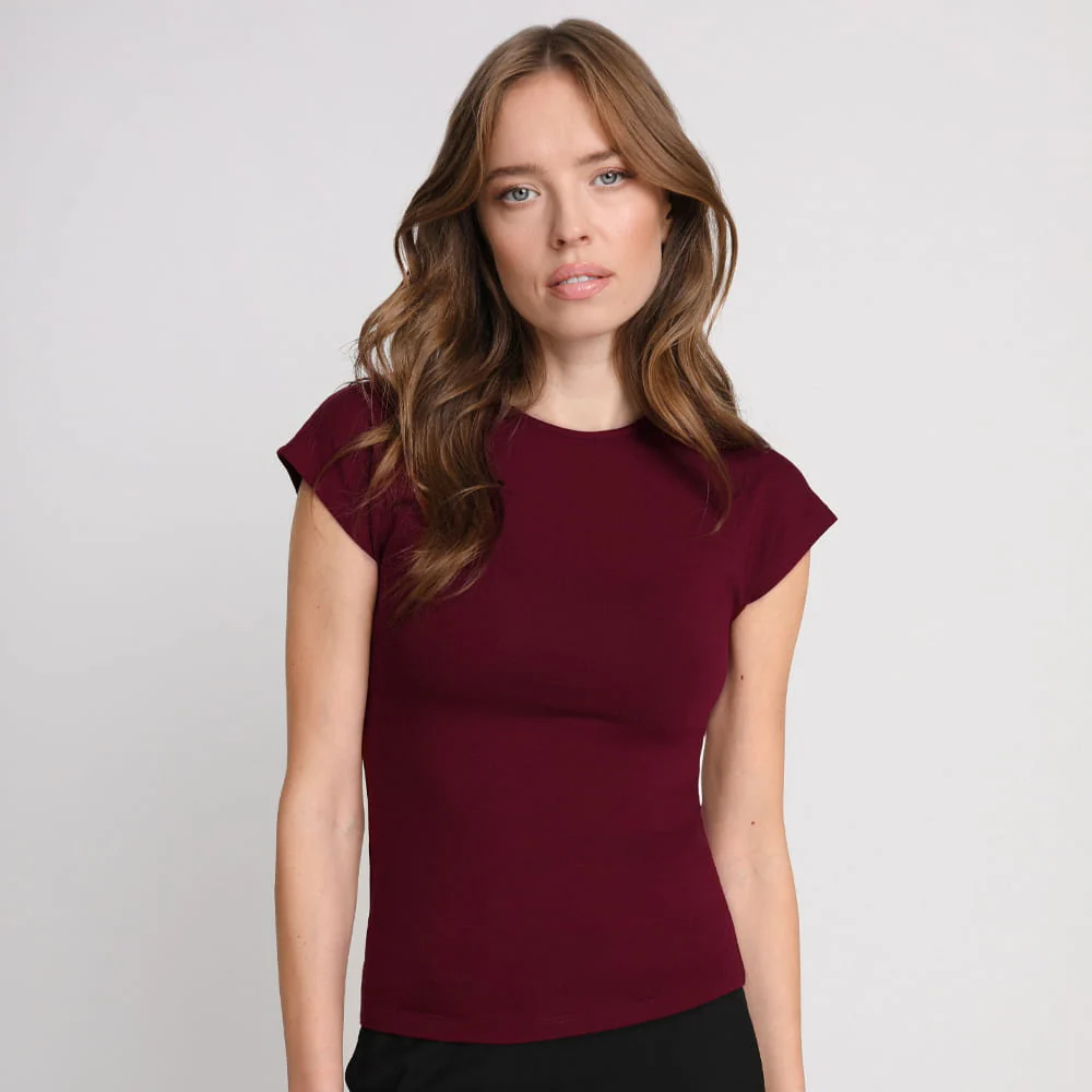 T-shirt Miss Sleek Burgundy - Image 7