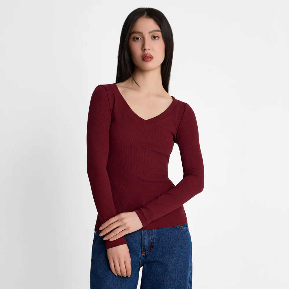 Longsleeve Miss Womanly Burgundy - Image 8