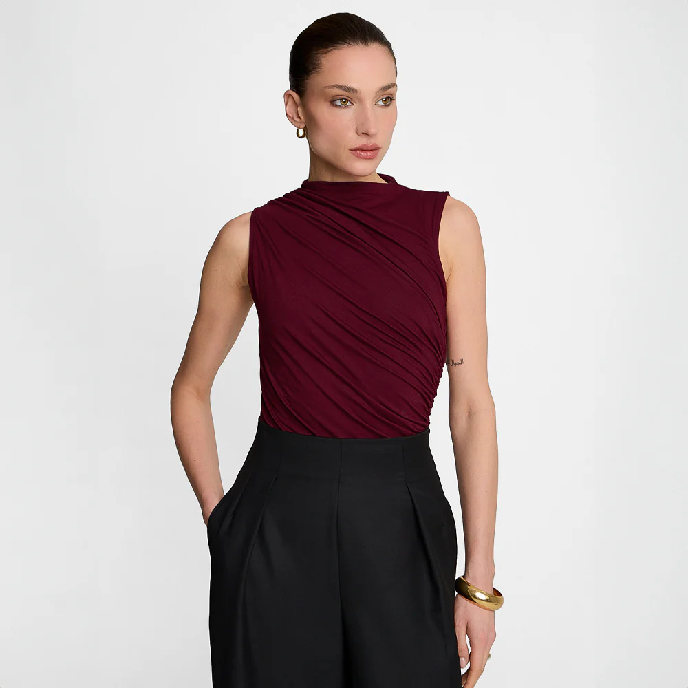 Top Miss Sculptural Burgundy - Image 8