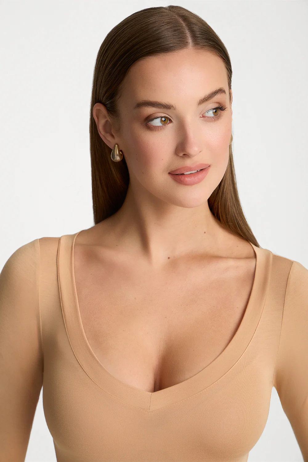 Body Miss Invisible Longsleeve V-neck Nude - Image 4