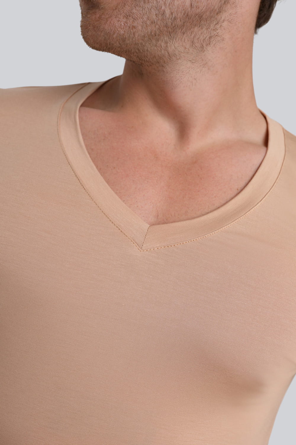 Longsleeve Mr Invisible V-neck Nude - Image 3