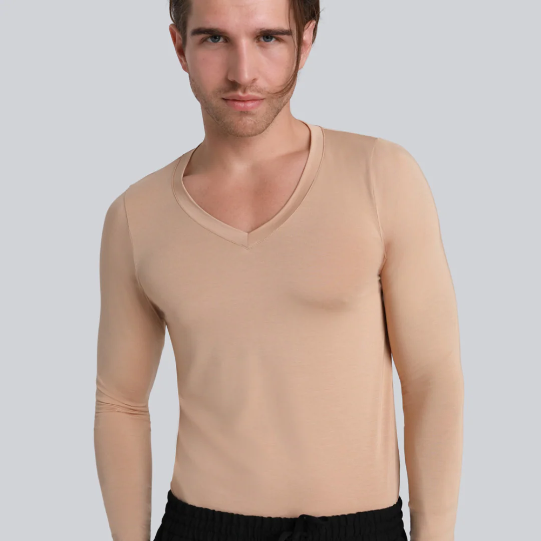 Longsleeve Mr Invisible V-neck Nude - Image 9