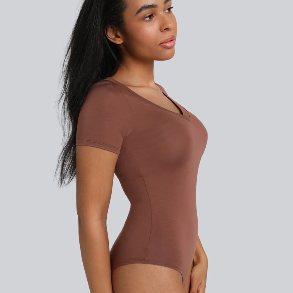 Body Miss Invisible Shortsleeve V-neck Chocolate - Image 7