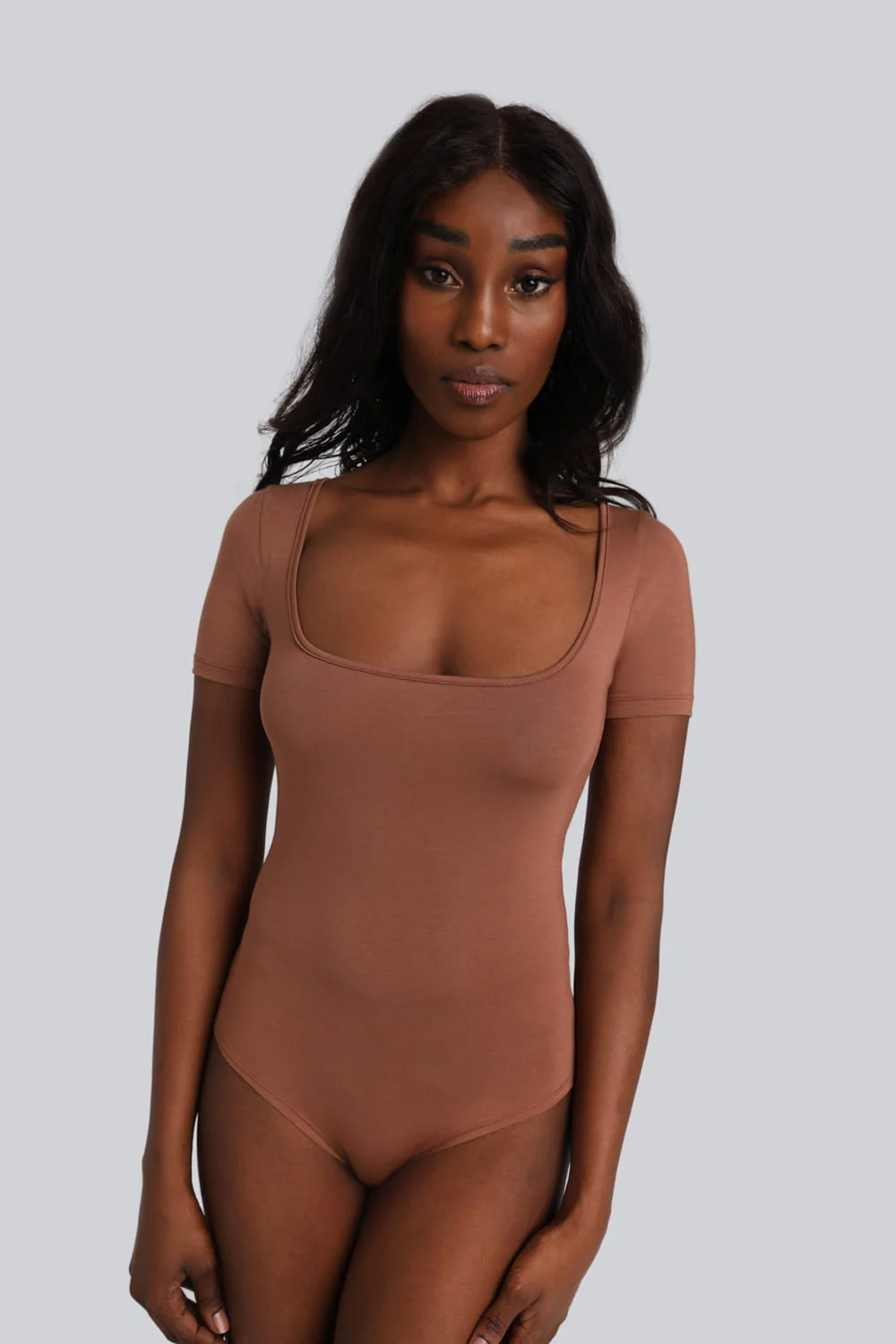 Body Miss Invisible Shortsleeve U-neck Chocolate - Image 3
