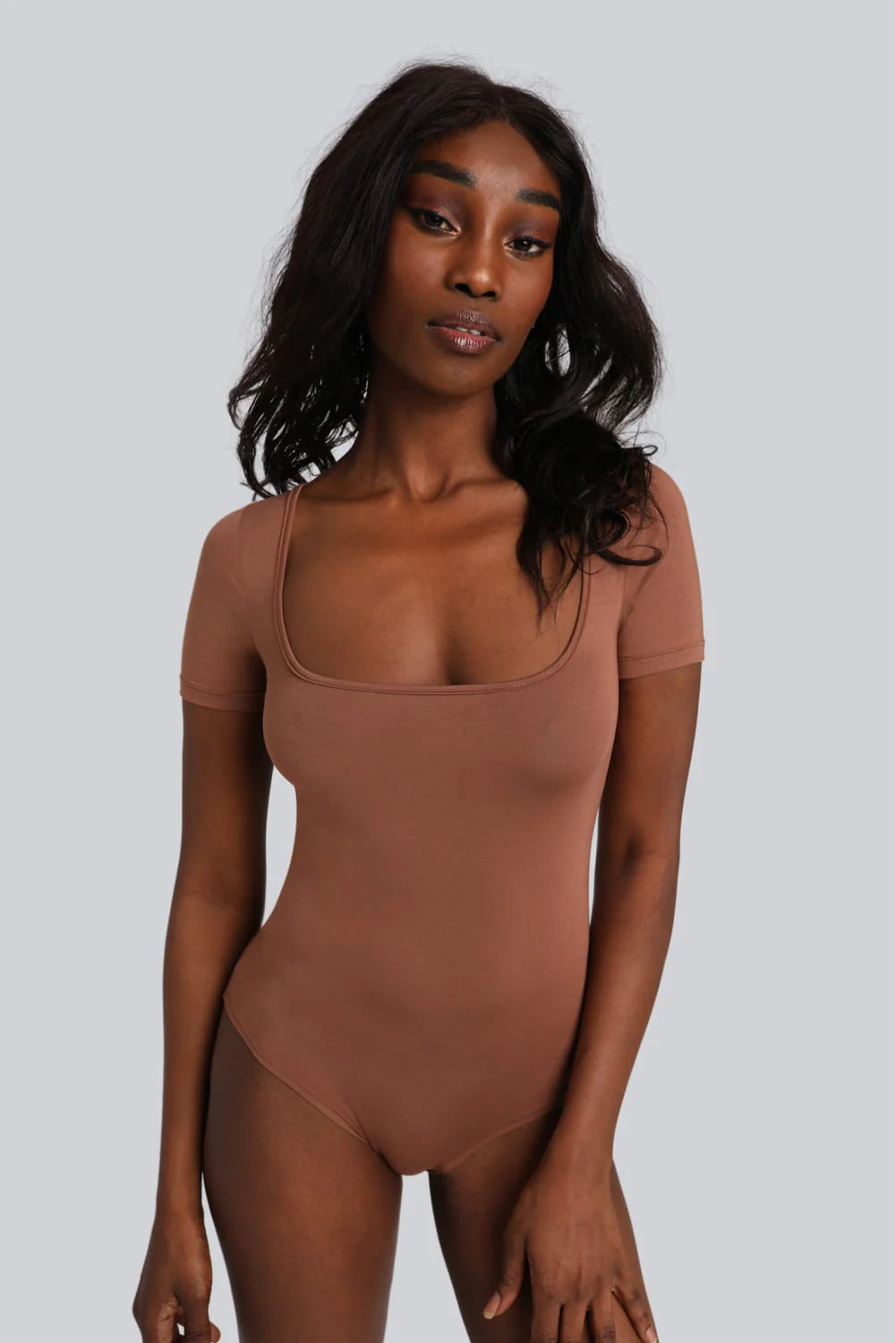 Body Miss Invisible Shortsleeve U-neck Chocolate - Image 6