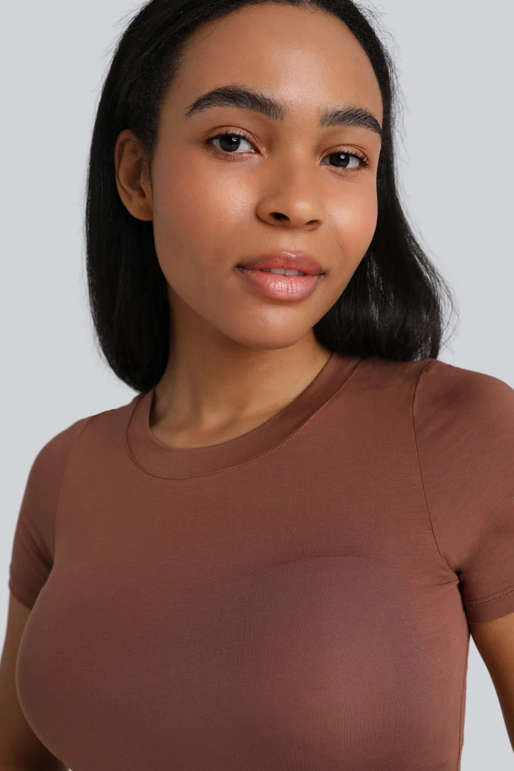 Body Miss Invisible Shortsleeve C-neck Chocolate - Image 4