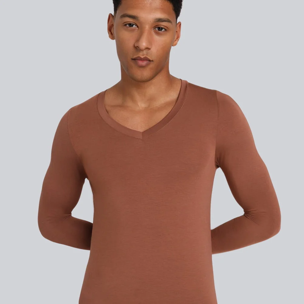 Longsleeve Mr Invisible V-neck Chocolate - Image 5