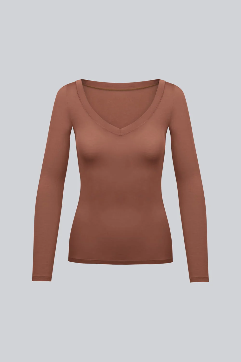 Longsleeve Miss Invisible V-neck Chocolate - Image 2