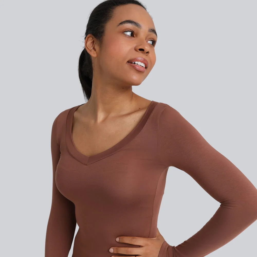 Longsleeve Miss Invisible V-neck Chocolate - Image 8