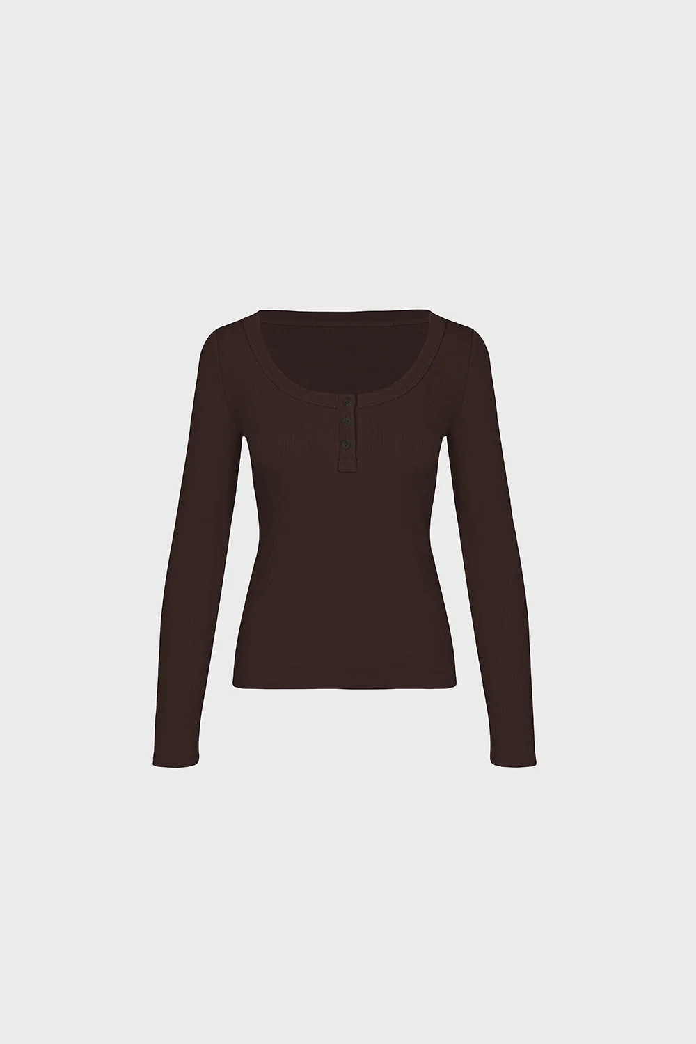 Longsleeve Miss Henley Dark Chocolate - Image 2