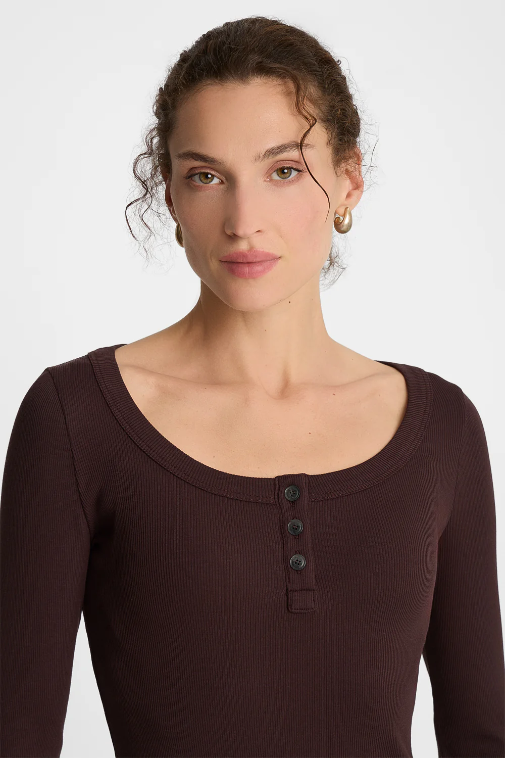 Longsleeve Miss Henley Dark Chocolate - Image 3