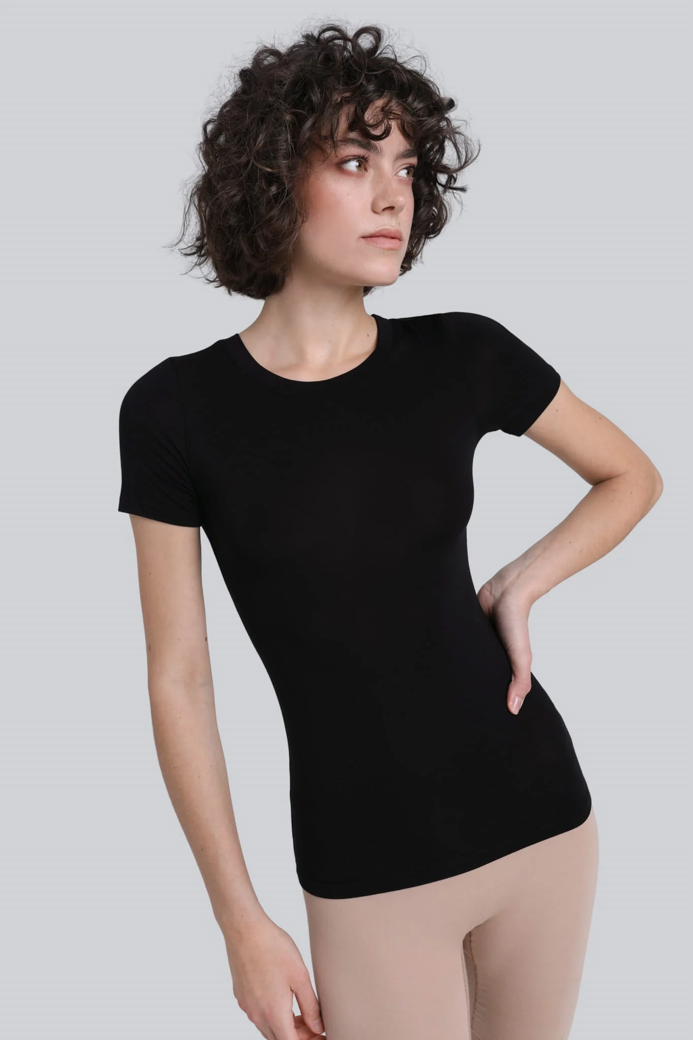 T-shirt Miss invisible C-neck Black - Image 5