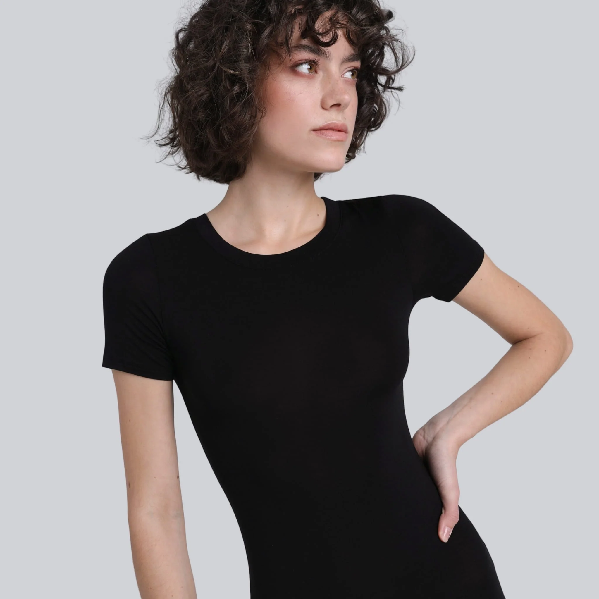T-shirt Miss invisible C-neck Black - Image 7