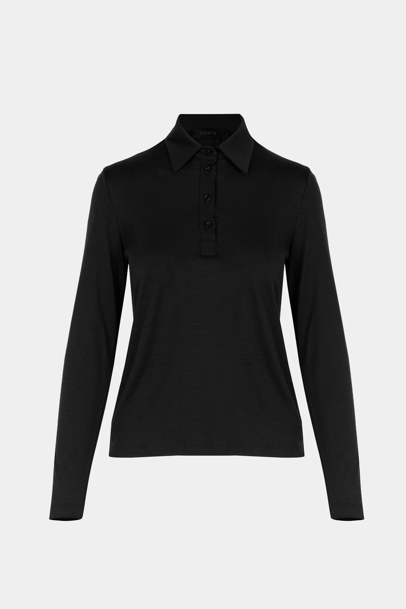 Longsleeve Polo Miss Merino Black - Image 2