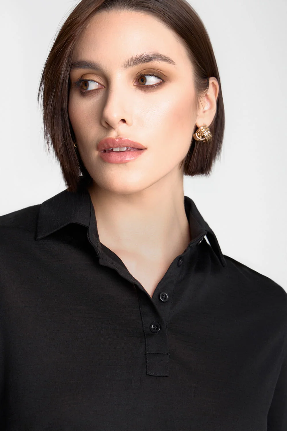 Longsleeve Polo Miss Merino Black - Image 3