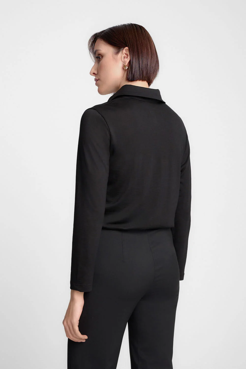 Longsleeve Polo Miss Merino Black - Image 6