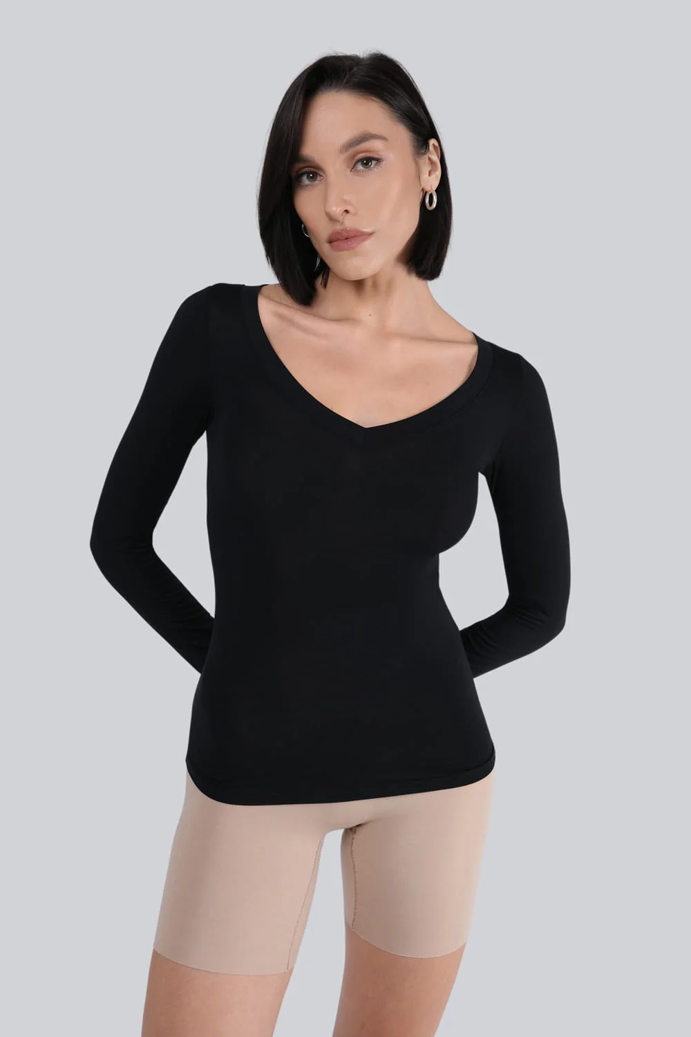 Longsleeve Miss invisible V-neck Black - Image 5