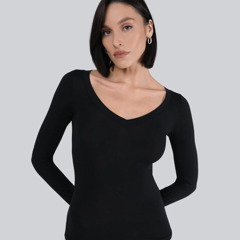 Longsleeve Miss invisible V-neck Black - Image 7
