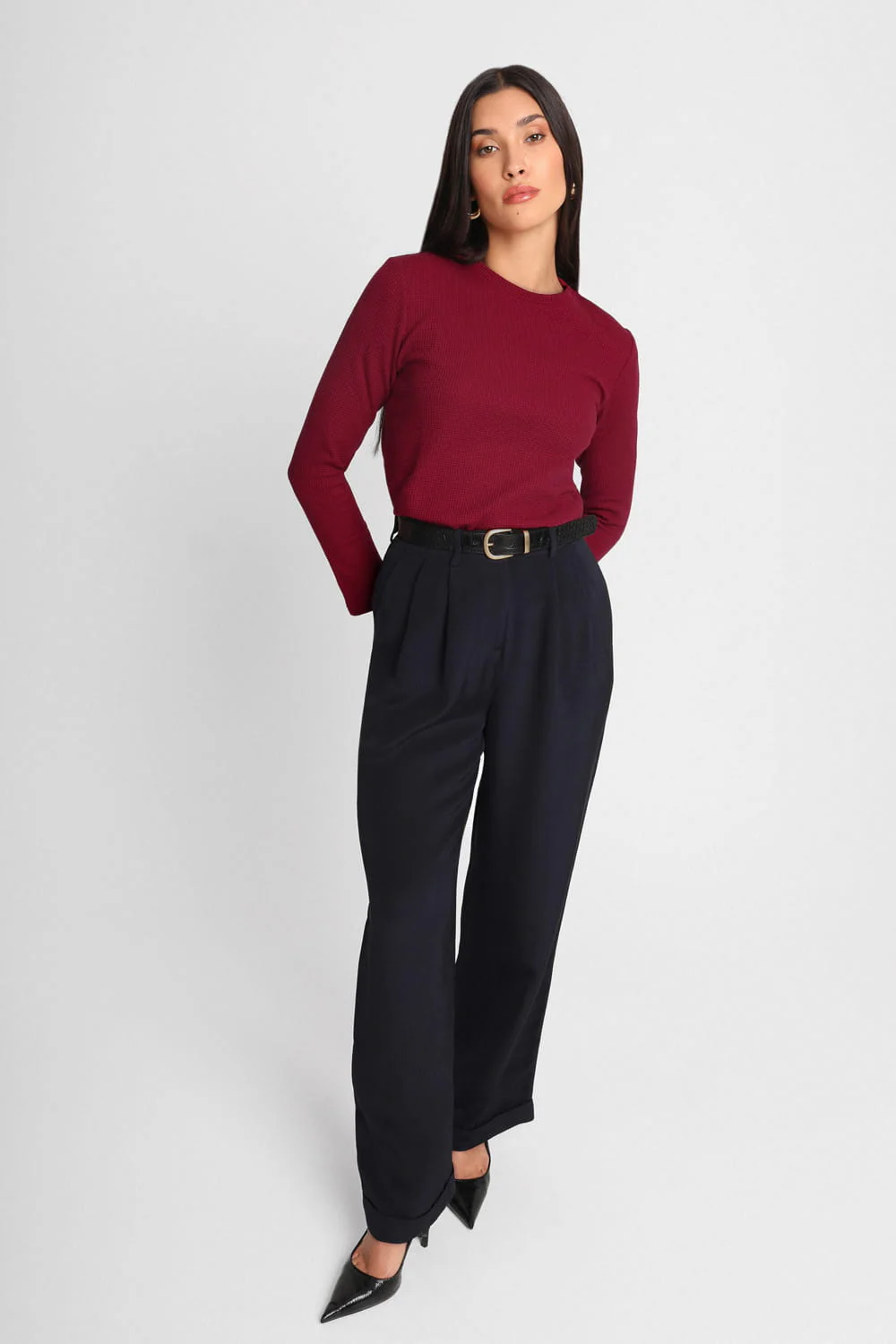 Longsleeve Miss Dapper Wine Red - Image 4