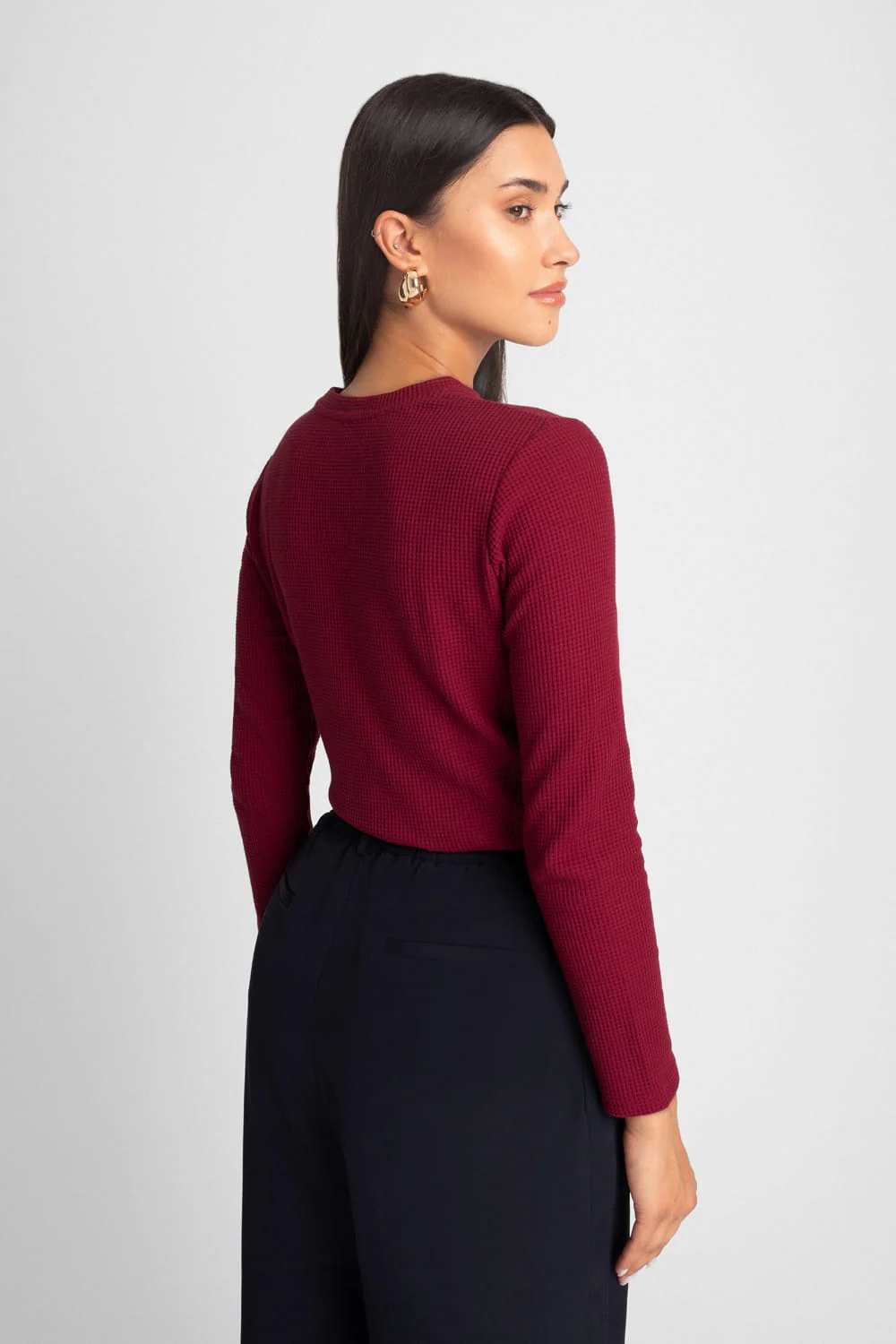 Longsleeve Miss Dapper Wine Red - Image 6