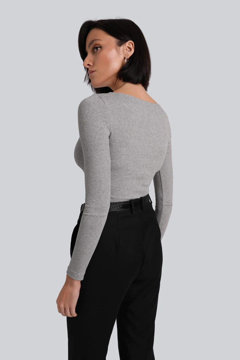 Longsleeve Miss Delicate Melange Grey - Image 3