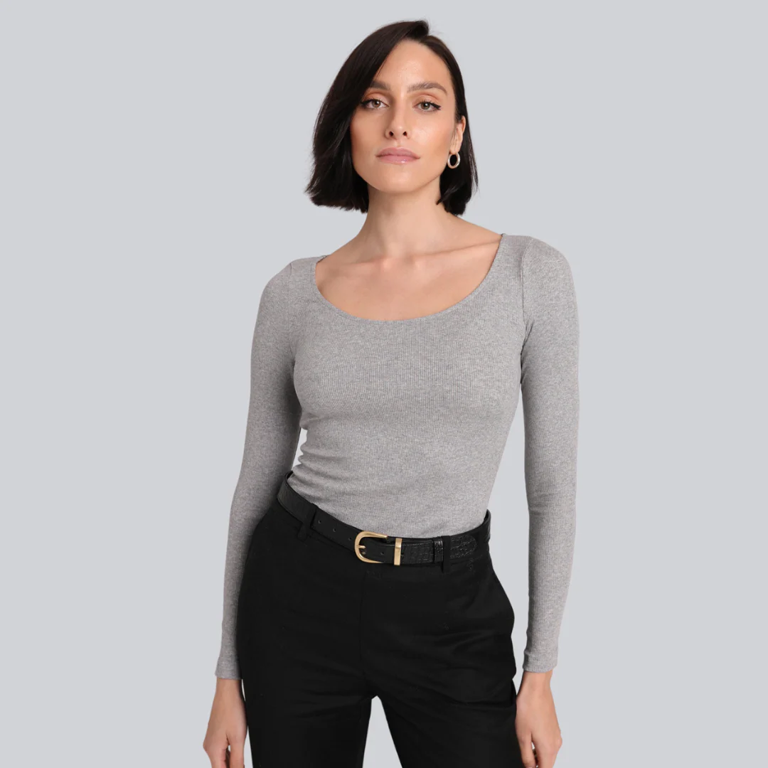 Longsleeve Miss Delicate Melange Grey - Image 8