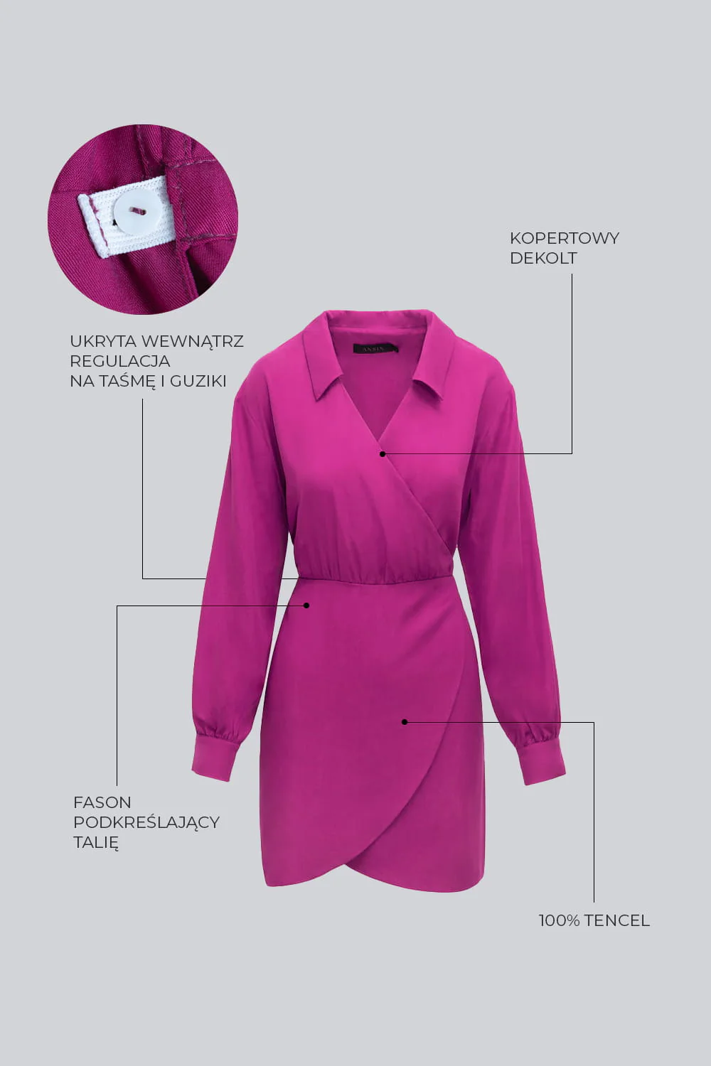 Sukienka Miss Allure Magenta - Image 2