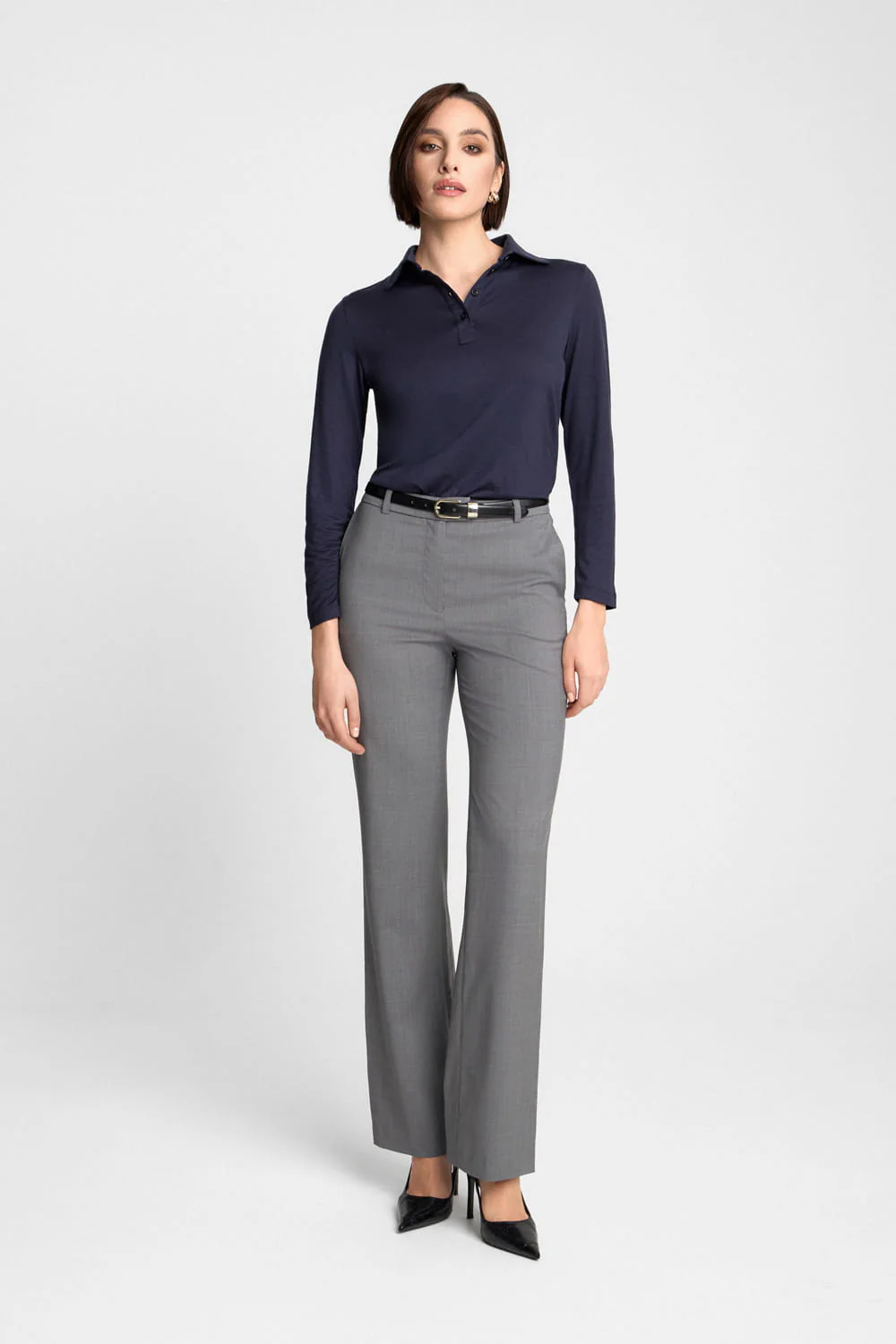 Longsleeve Polo Miss Merino Navy - Image 3