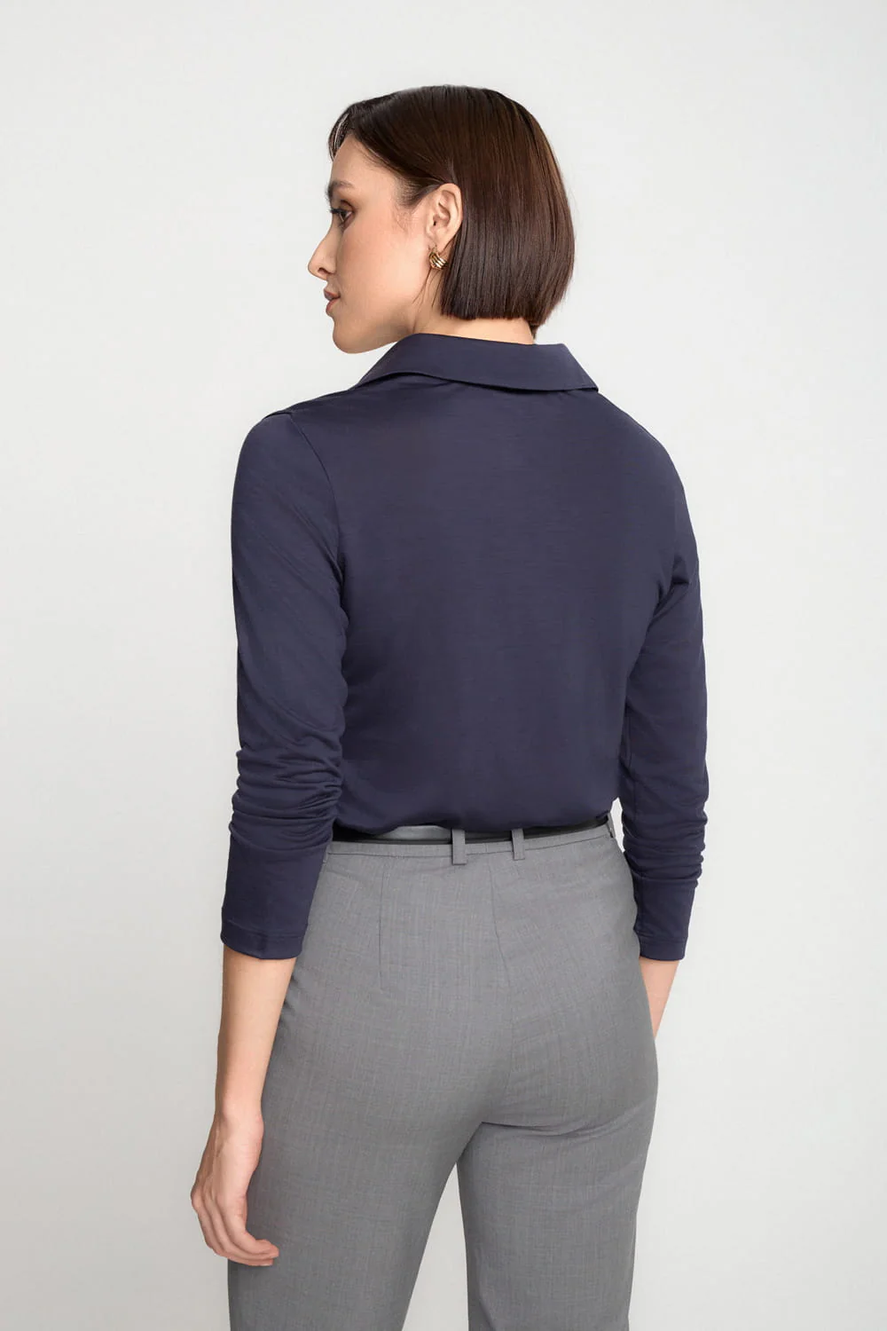 Longsleeve Polo Miss Merino Navy - Image 6