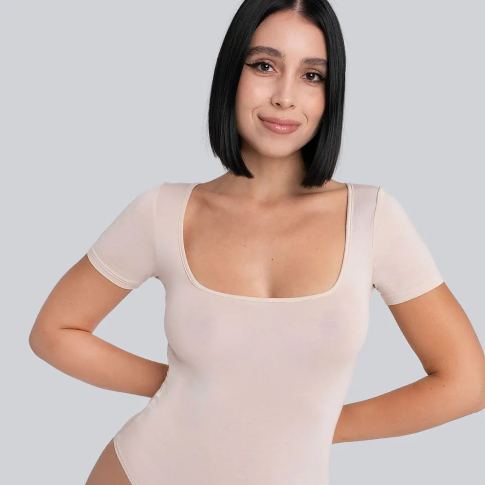 Body Miss Invisible Shortsleeve U-neck Sand - Image 6