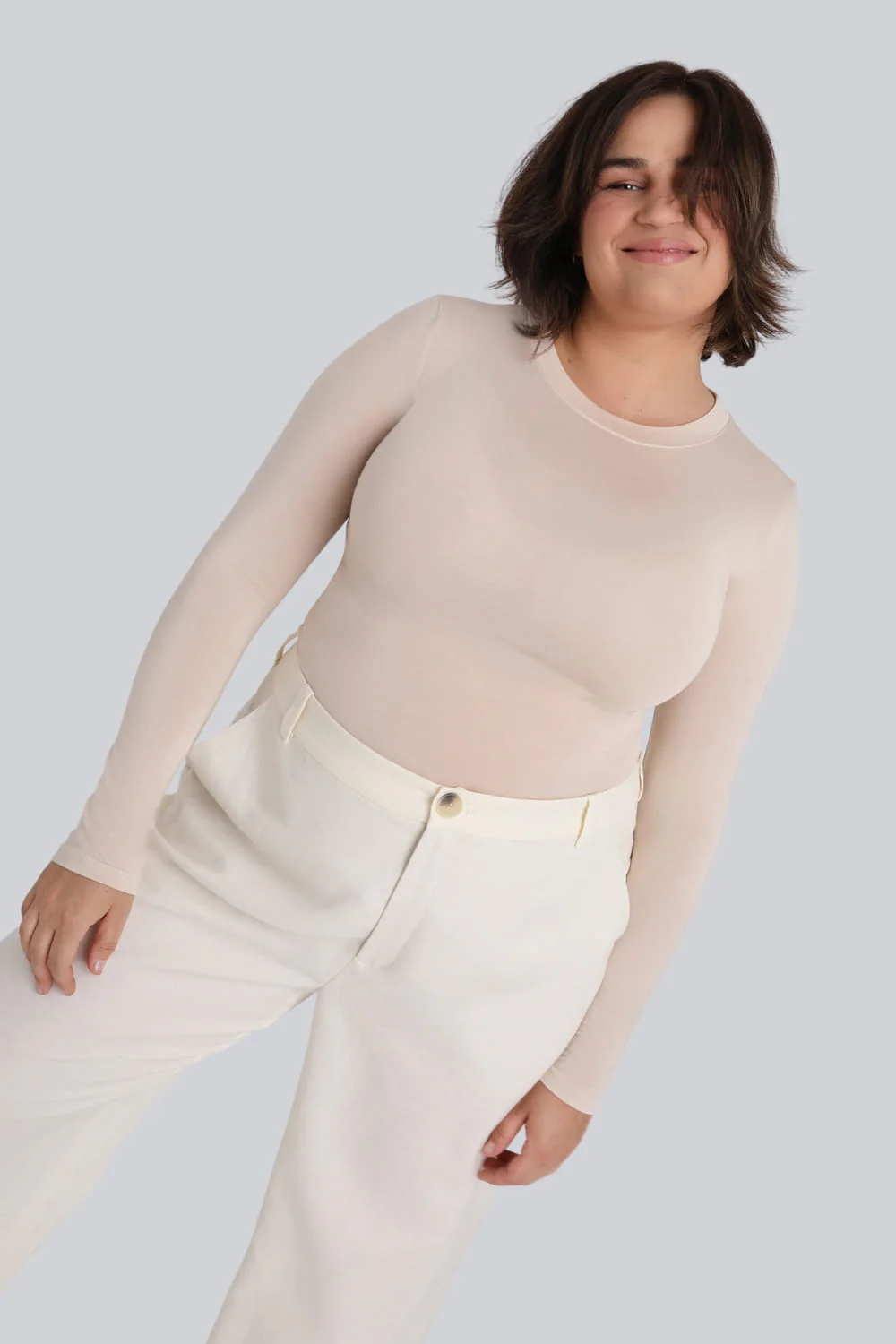 Longsleeve Miss Invisible C-neck Sand - Image 2