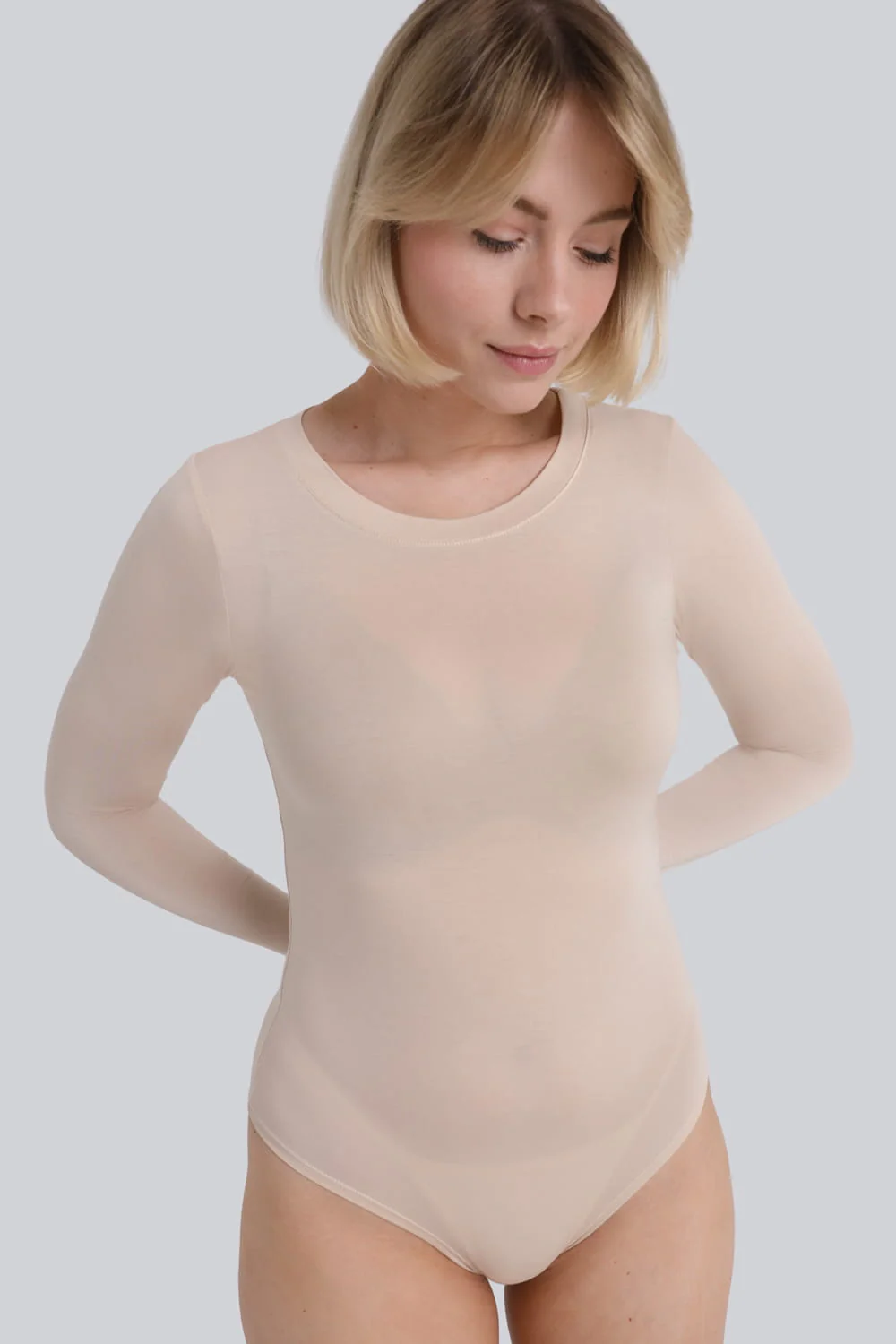 Body Miss Invisible Longsleeve C-neck Sand - Image 3