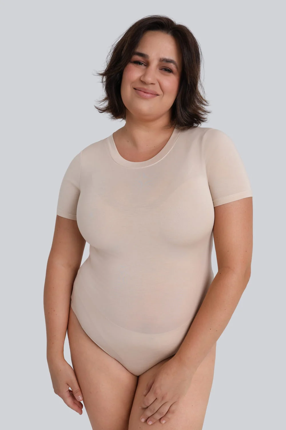 Body Miss Invisible Shortsleeve C-neck Sand - Image 5