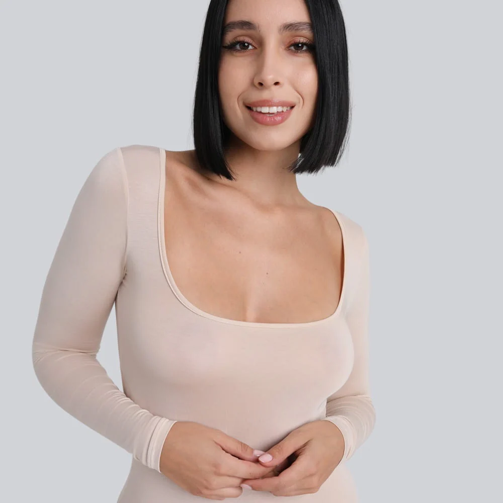 Body Miss Invisible Longsleeve U-neck Sand - Image 7