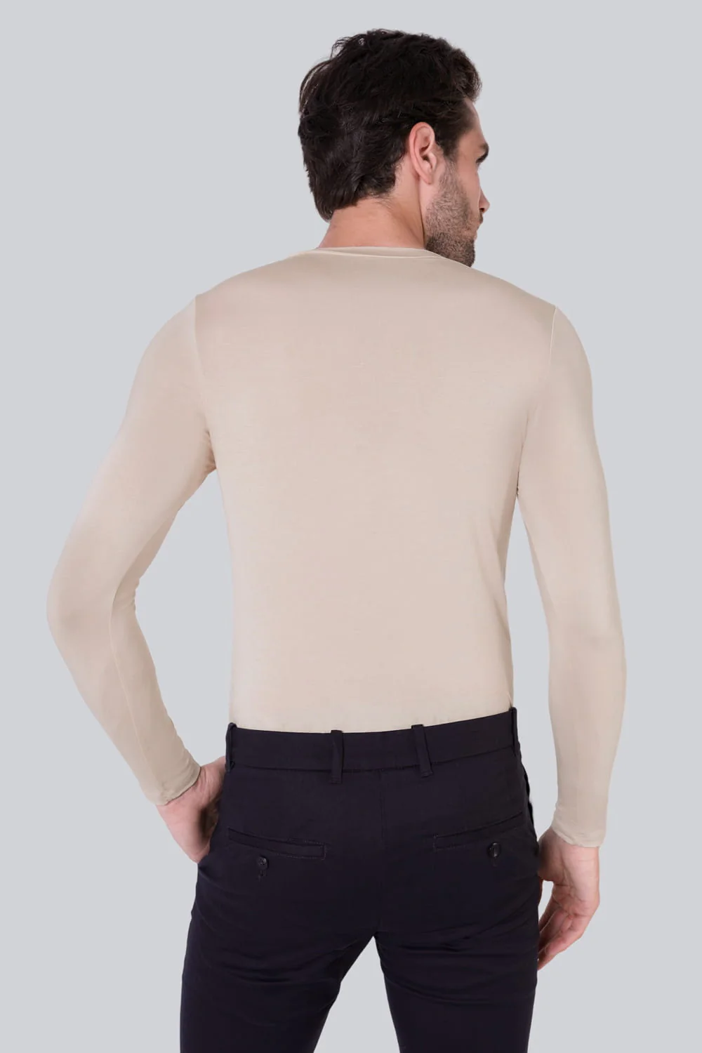 Longsleeve Mr Invisible C-neck Sand - Image 4