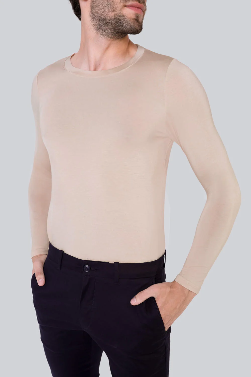 Longsleeve Mr Invisible C-neck Sand - Image 6