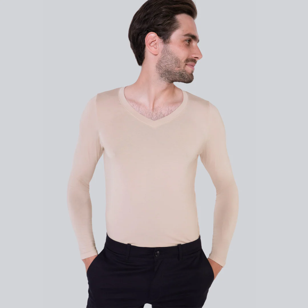 Longsleeve Mr Invisible V-neck Sand - Image 7
