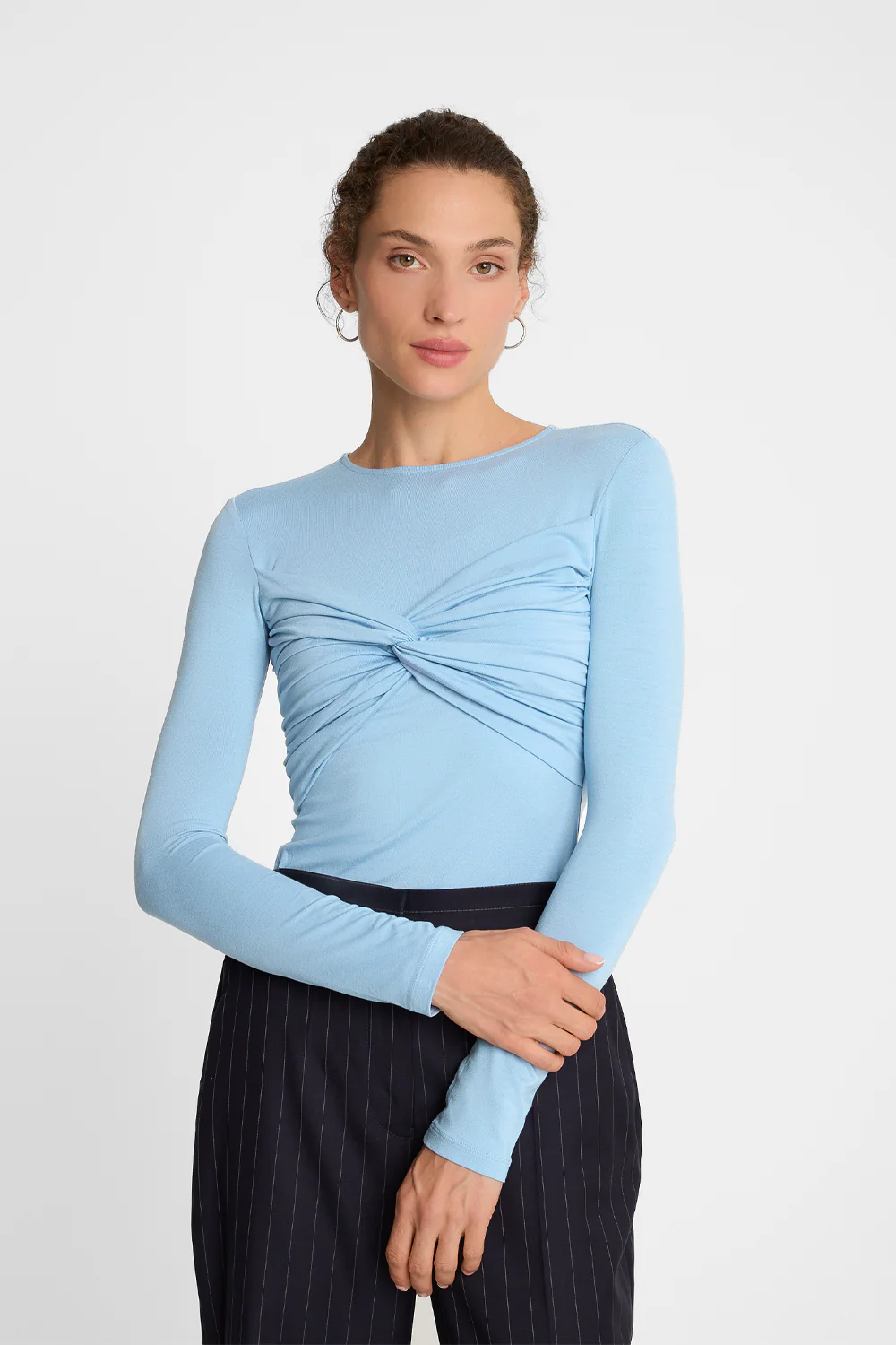 Longsleeve Miss Draped Light Blue - Image 3