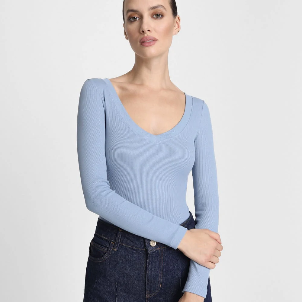 Longsleeve Miss Womanly Silver Blue - Image 7