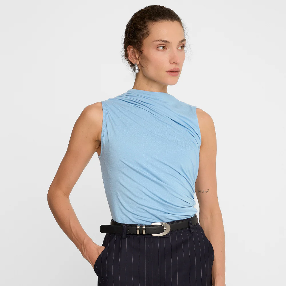 Top Miss Sculptural Light Blue - Image 8