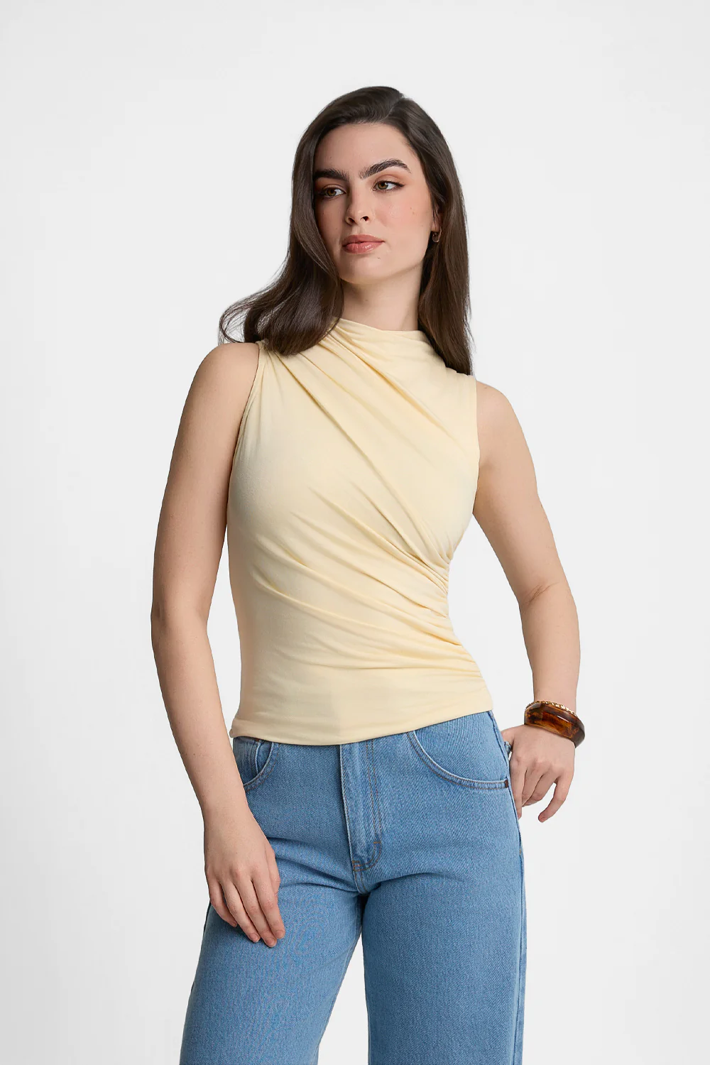 Top Miss Sculptural Butter Yellow - Image 3
