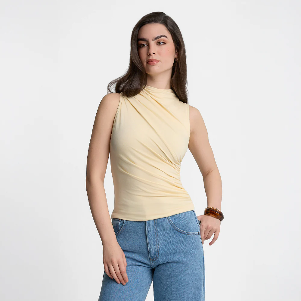 Top Miss Sculptural Butter Yellow - Image 8