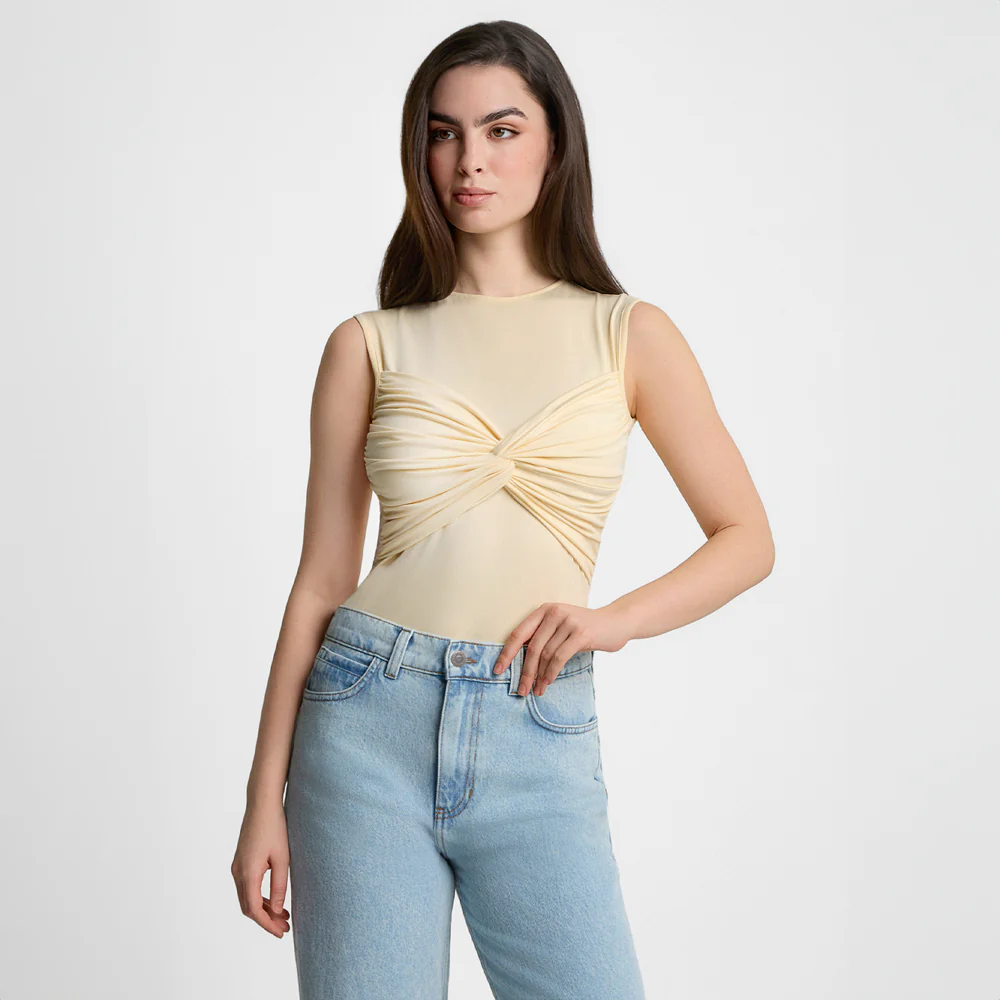 Top Miss Draped Butter Yellow - Image 8