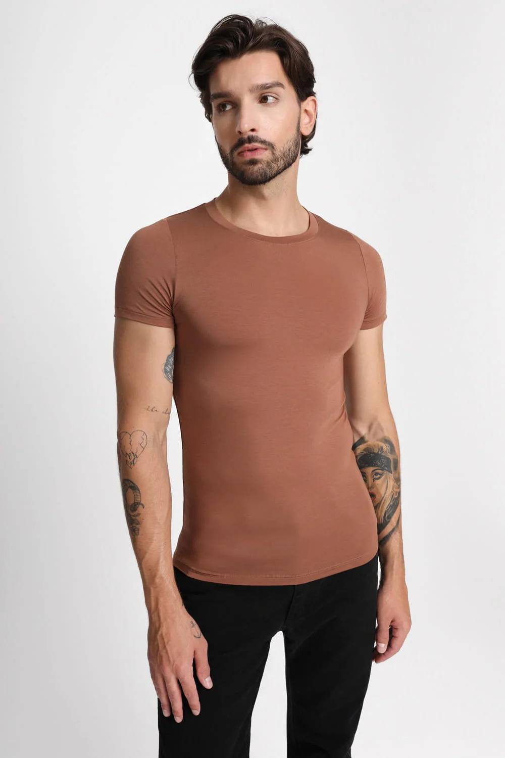 T-shirt Mr Invisible C-neck Chocolate - Image 5